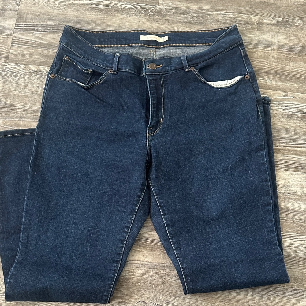 Women's Dark Blue Boot Cut Jeans - Unbranded
